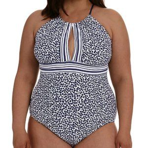 La Blanca Apulia Mio High Neck One-Piece Swimsuit Size 16W